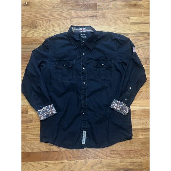 Riff Stars Rolling Stones Button Front Mens Size XL Cotton It's Only Rock & Roll - Picture 1 of 10